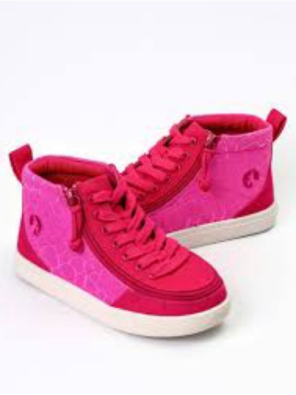 Girls' Billy Hot Pink High-Top Sneakers with wraparound zip